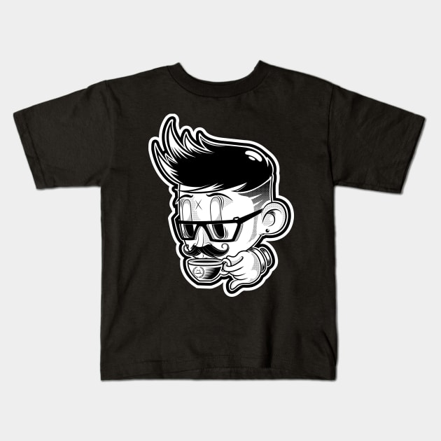 moustache man Kids T-Shirt by Mactivo